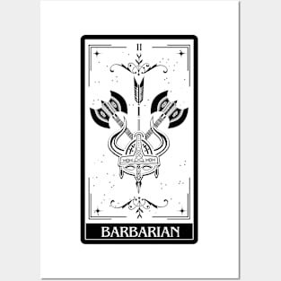 Barbarian Tarot Card D&D Nat 20 Dungeons & Dragons T-Shirt Black Posters and Art